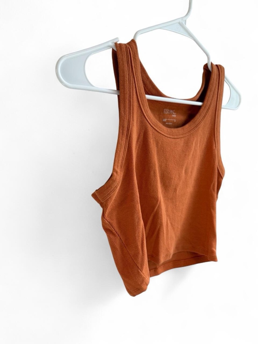PacSun Orange Ribbed Cropped Tank Top - Picture 4 of 7
